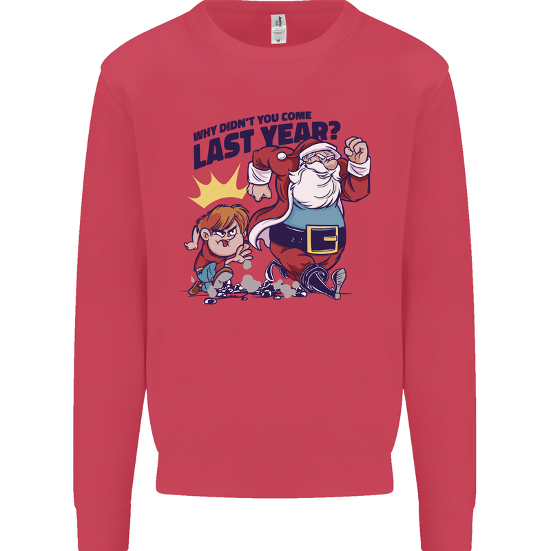 Christmas Santa Naughty List Funny Xmas Kids Sweatshirt Jumper Heliconia