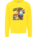 Christmas Santa Naughty List Funny Xmas Kids Sweatshirt Jumper Yellow