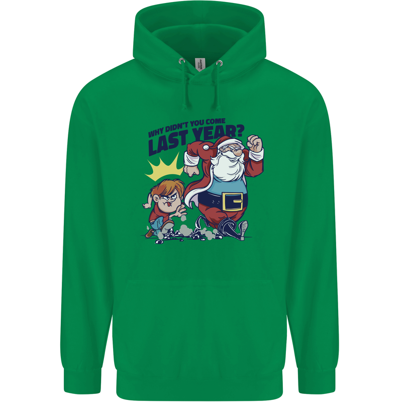 Christmas Santa Naughty List Funny Xmas Mens 80% Cotton Hoodie Irish Green