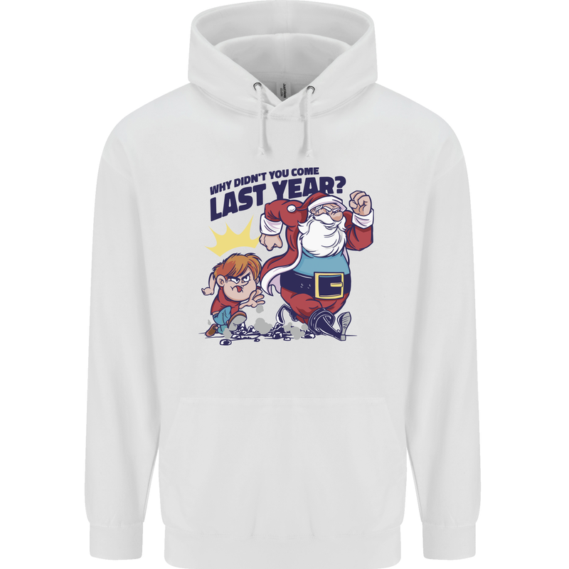 Christmas Santa Naughty List Funny Xmas Mens 80% Cotton Hoodie White