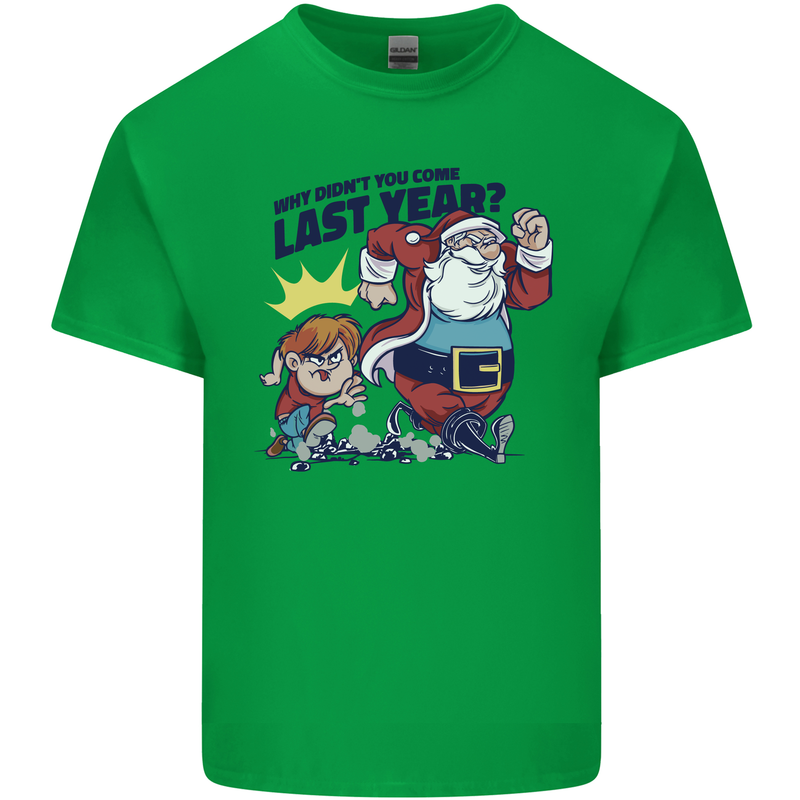 Christmas Santa Naughty List Funny Xmas Mens Cotton T-Shirt Tee Top Irish Green