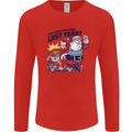 Christmas Santa Naughty List Funny Xmas Mens Long Sleeve T-Shirt Red