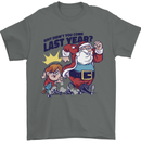 Christmas Santa Naughty List Funny Xmas Mens T-Shirt 100% Cotton Charcoal