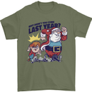 Christmas Santa Naughty List Funny Xmas Mens T-Shirt 100% Cotton Military Green