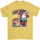 Christmas Santa Naughty List Funny Xmas Mens T-Shirt 100% Cotton Yellow