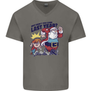 Christmas Santa Naughty List Funny Xmas Mens V-Neck Cotton T-Shirt Charcoal