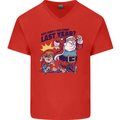 Christmas Santa Naughty List Funny Xmas Mens V-Neck Cotton T-Shirt Red