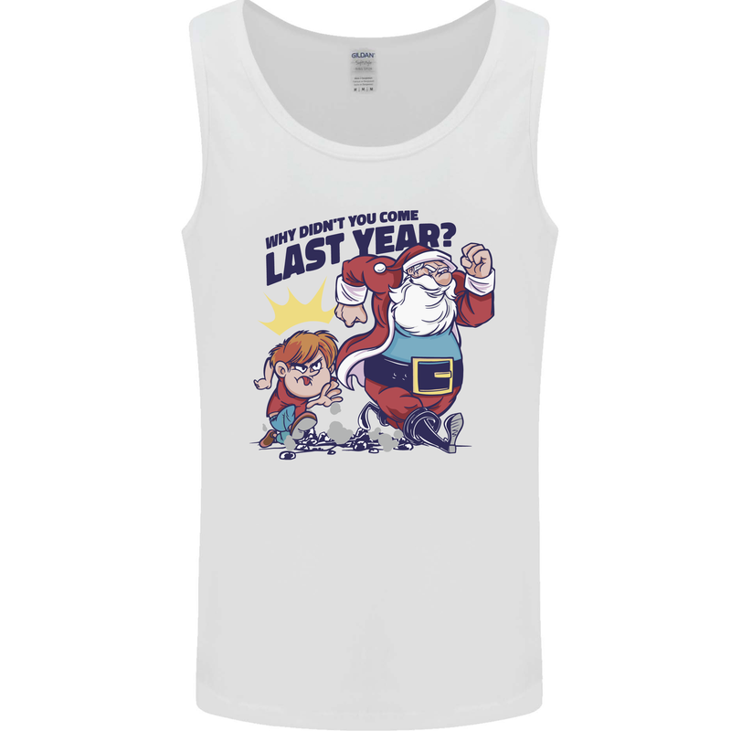Christmas Santa Naughty List Funny Xmas Mens Vest Tank Top White