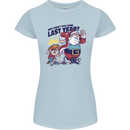 Christmas Santa Naughty List Funny Xmas Womens Petite Cut T-Shirt Light Blue