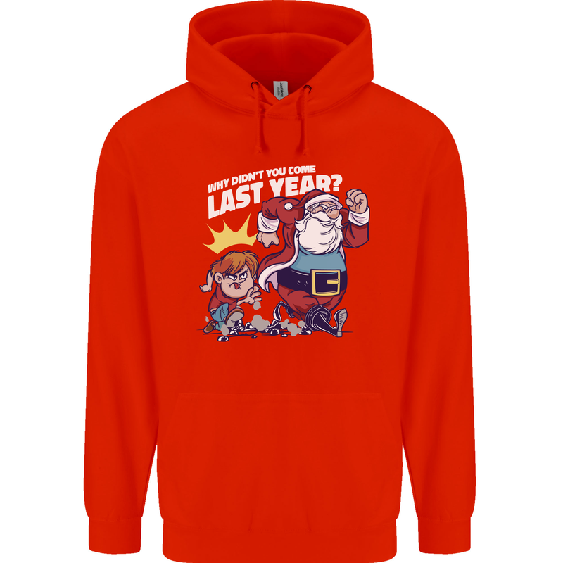 Christmas Santa Naughty List Xmas Funny Childrens Kids Hoodie Bright Red