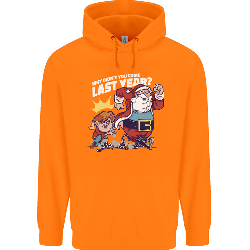 Christmas Santa Naughty List Xmas Funny Childrens Kids Hoodie Orange