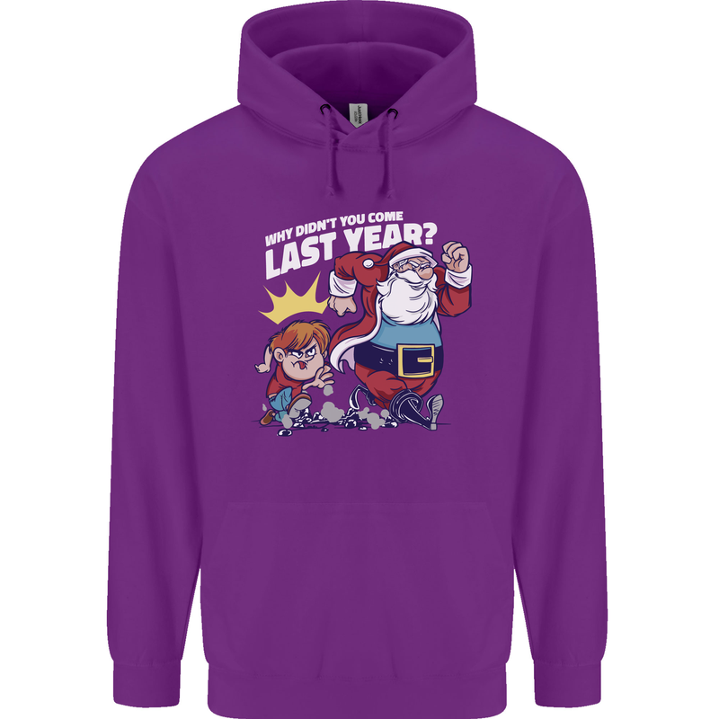 Christmas Santa Naughty List Xmas Funny Childrens Kids Hoodie Purple