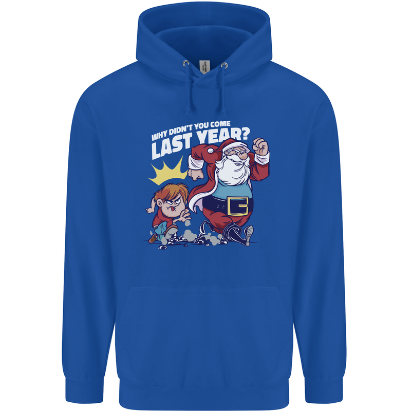 Christmas Santa Naughty List Xmas Funny Childrens Kids Hoodie Royal Blue