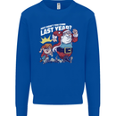 Christmas Santa Naughty List Xmas Funny Kids Sweatshirt Jumper Royal Blue
