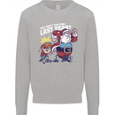 Christmas Santa Naughty List Xmas Funny Kids Sweatshirt Jumper Sports Grey