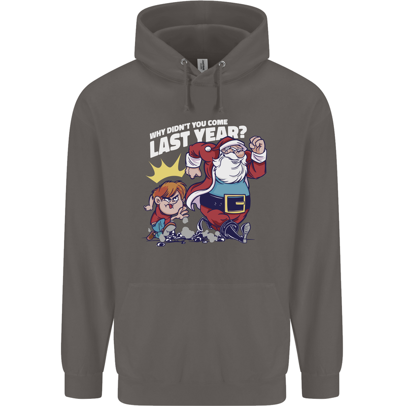 Christmas Santa Naughty List Xmas Funny Mens 80% Cotton Hoodie Charcoal