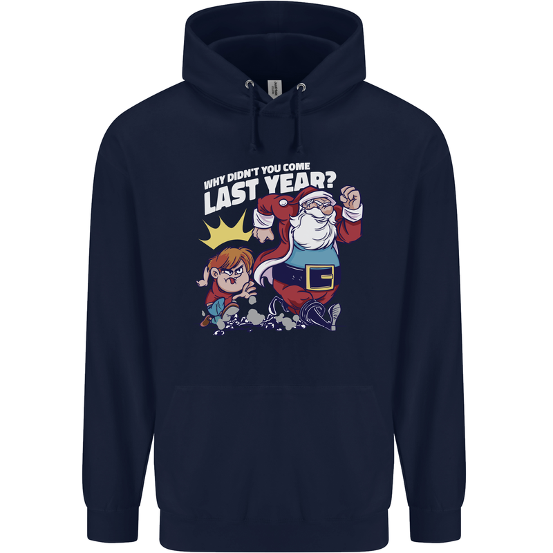 Christmas Santa Naughty List Xmas Funny Mens 80% Cotton Hoodie Navy Blue
