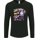 Christmas Santa Naughty List Xmas Funny Mens Long Sleeve T-Shirt Black