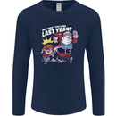 Christmas Santa Naughty List Xmas Funny Mens Long Sleeve T-Shirt Navy Blue