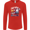 Christmas Santa Naughty List Xmas Funny Mens Long Sleeve T-Shirt Red