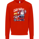 Christmas Santa Naughty List Xmas Funny Mens Sweatshirt Jumper Bright Red
