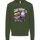Christmas Santa Naughty List Xmas Funny Mens Sweatshirt Jumper Forest Green