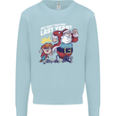 Christmas Santa Naughty List Xmas Funny Mens Sweatshirt Jumper Light Blue