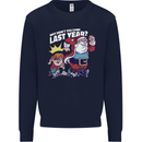 Christmas Santa Naughty List Xmas Funny Mens Sweatshirt Jumper Navy Blue