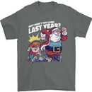 Christmas Santa Naughty List Xmas Funny Mens T-Shirt 100% Cotton Charcoal