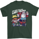 Christmas Santa Naughty List Xmas Funny Mens T-Shirt 100% Cotton Forest Green
