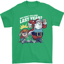 Christmas Santa Naughty List Xmas Funny Mens T-Shirt 100% Cotton Irish Green