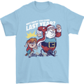 Christmas Santa Naughty List Xmas Funny Mens T-Shirt 100% Cotton Light Blue