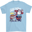 Christmas Santa Naughty List Xmas Funny Mens T-Shirt 100% Cotton Light Blue