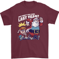 Christmas Santa Naughty List Xmas Funny Mens T-Shirt 100% Cotton Maroon