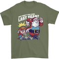 Christmas Santa Naughty List Xmas Funny Mens T-Shirt 100% Cotton Military Green