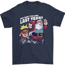 Christmas Santa Naughty List Xmas Funny Mens T-Shirt 100% Cotton Navy Blue