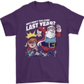 Christmas Santa Naughty List Xmas Funny Mens T-Shirt 100% Cotton Purple