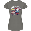 Christmas Santa Naughty List Xmas Funny Womens Petite Cut T-Shirt Charcoal