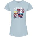 Christmas Santa Naughty List Xmas Funny Womens Petite Cut T-Shirt Light Blue