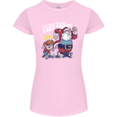 Christmas Santa Naughty List Xmas Funny Womens Petite Cut T-Shirt Light Pink