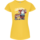 Christmas Santa Naughty List Xmas Funny Womens Petite Cut T-Shirt Yellow