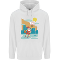 Christmas Santa Playing Basketball Xmas Childrens Kids Hoodie White