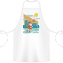 Christmas Santa Playing Basketball Xmas Cotton Apron 100% Organic White