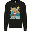 Christmas Santa Playing Basketball Xmas Kids Sweatshirt Jumper Black