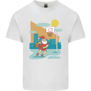 Christmas Santa Playing Basketball Xmas Kids T-Shirt Childrens White