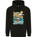 Christmas Santa Playing Basketball Xmas Mens 80% Cotton Hoodie Black