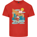 Christmas Santa Playing Basketball Xmas Mens Cotton T-Shirt Tee Top Red