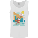Christmas Santa Playing Basketball Xmas Mens Vest Tank Top White