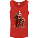 Christmas Santa Riding a Dinosaur Xmas Mens Vest Tank Top Red