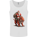 Christmas Santa Riding a Dinosaur Xmas Mens Vest Tank Top White